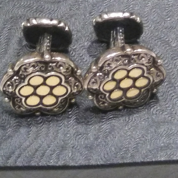 $495 Scott Kay 18K Gold & S/S Cufflinks